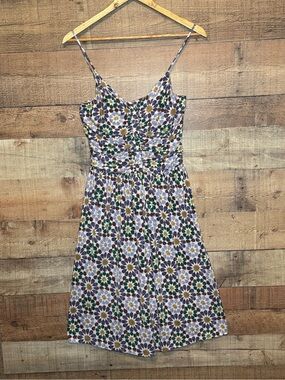 Nieves Lavi New York Ofir Sundress Size 6 Silk Mosaic Purple Anthropologie